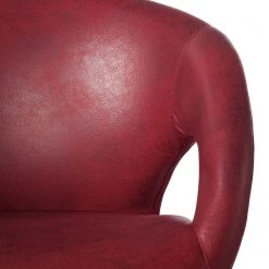 Ars manufacti Chaise à accoudoirs Woodlawn II - Bordeaux - 1 chaise -Chaises Soldes 2022 armlehnenstuhl woodlawn ii kunstleder metall rot 4406980