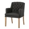 Maison Belfort Chaise à accoudoirs Austin - Tissu Kyra: Gris foncé
