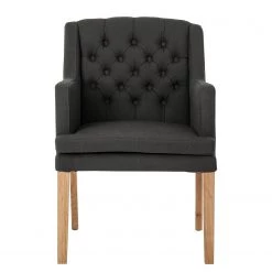 Maison Belfort Chaise à accoudoirs Austin - Tissu Kyra: Gris foncé -Chaises Soldes 2022 armlehnstuhl austin webstoff eiche massiv dunkelgrau 4191732