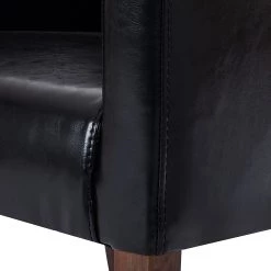Maison Belfort Chaise à accoudoirs Lincoln I - Imitation cuir noir / bouleau brun foncé -Chaises Soldes 2022 armlehnstuhl lincoln kunstleder schwarz birke hellbraun 309331
