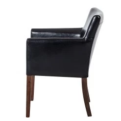 Maison Belfort Chaise à accoudoirs Lincoln I - Imitation cuir noir / bouleau brun foncé -Chaises Soldes 2022 armlehnstuhl lincoln kunstleder schwarz birke hellbraun 309333