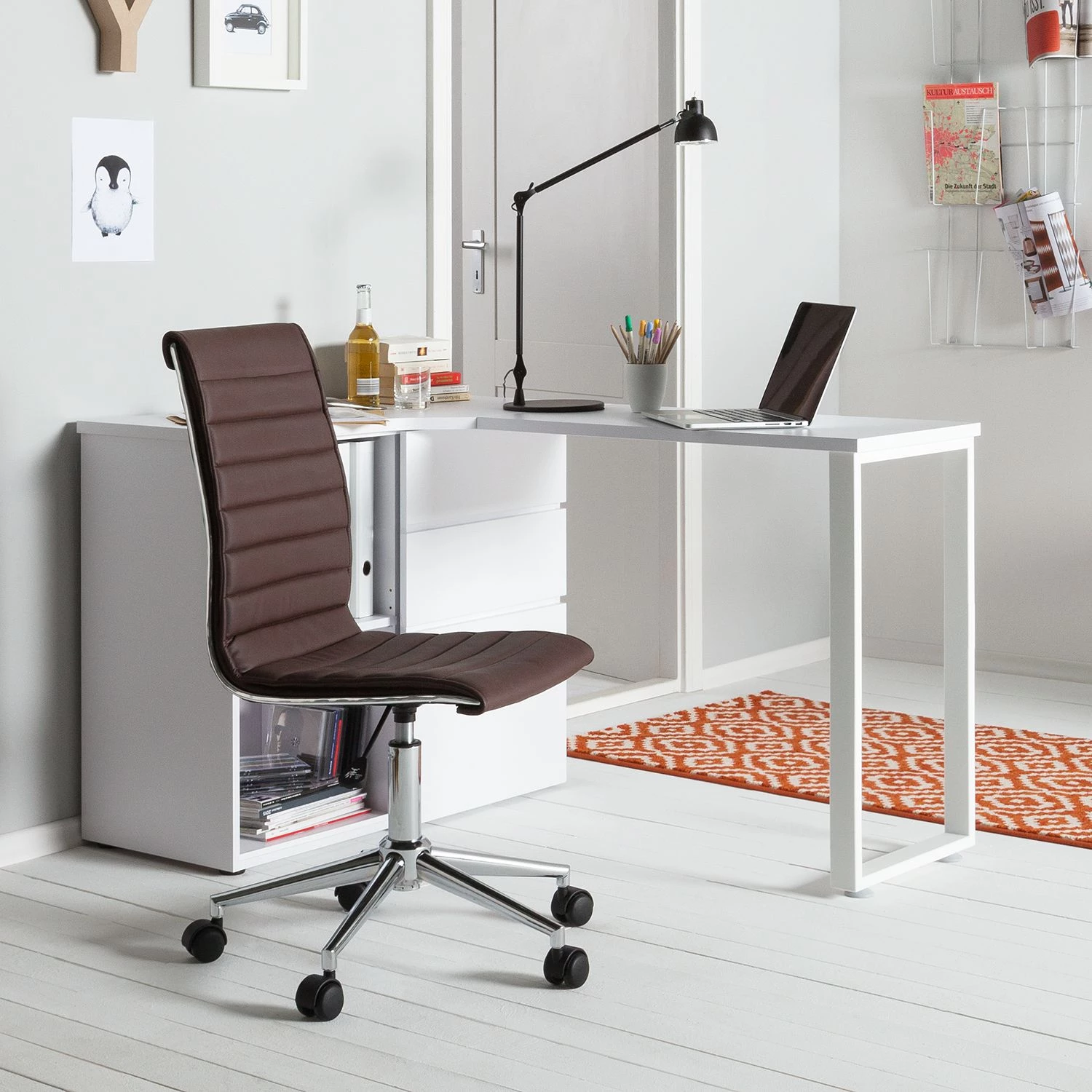 Mooved Chaise de bureau Marilyn - Imitation cuir - Marron 4 Mooved Chaise de bureau Marilyn - Imitation cuir - Marron – Image 2