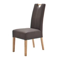 Ars Natura Chaises rembourrées Alessia (lot de 2) - Marron / Chêne -Chaises Soldes 2022 eiche 582822