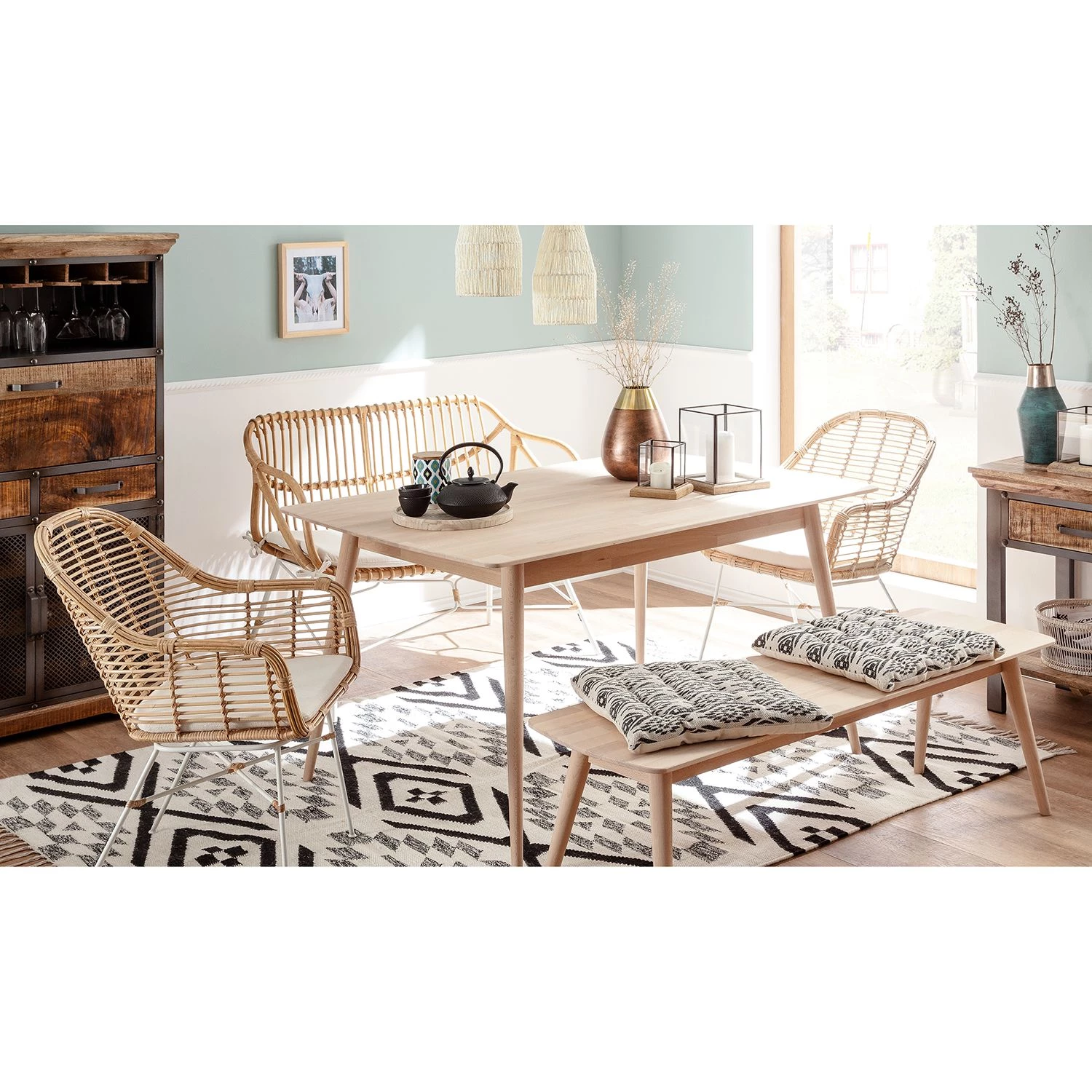 Eva Padberg Collection Chaise Garston (avec coussin d'assise) - Rotin / Métal - Rotin / Blanc 4 Eva Padberg Collection Chaise Garston (avec coussin d'assise) - Rotin / Métal - Rotin / Blanc – Image 2