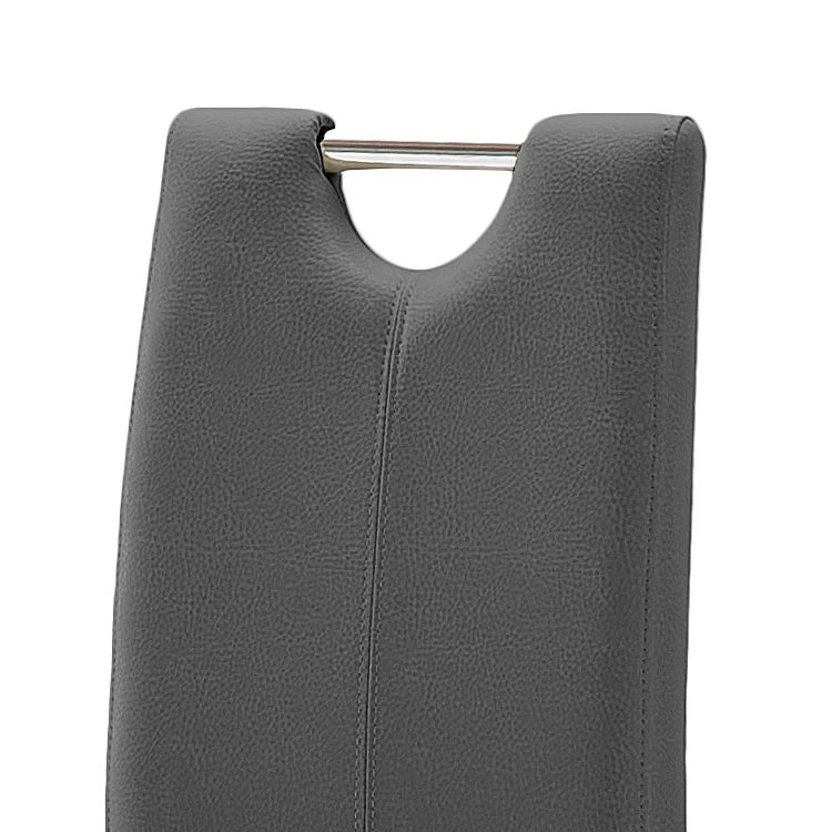 Ars Natura Chaises Lenya (lot de 2) - Cuir synthétique gris / Hêtre marron foncé 4 Ars Natura Chaises Lenya (lot de 2) - Cuir synthétique gris / Hêtre marron foncé – Image 2