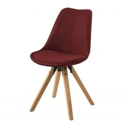 Mørteens Chaises capitonnées Aledas II - Tissu Cors: Rouge foncé - Lot de 2 -Chaises Soldes 2022 polsterstuhl aledas ii 2er set webstoff gummibaum massiv dunkelrot 5061036