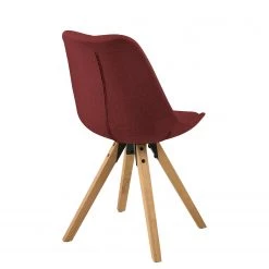 Mørteens Chaises capitonnées Aledas II - Tissu Cors: Rouge foncé - Lot de 2 -Chaises Soldes 2022 polsterstuhl aledas ii 2er set webstoff gummibaum massiv dunkelrot 5061040