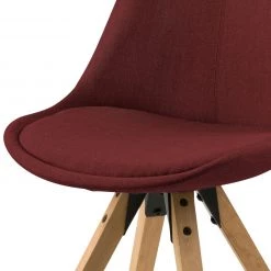 Mørteens Chaises capitonnées Aledas II - Tissu Cors: Rouge foncé - Lot de 2 -Chaises Soldes 2022 polsterstuhl aledas ii 2er set webstoff gummibaum massiv dunkelrot 5061048