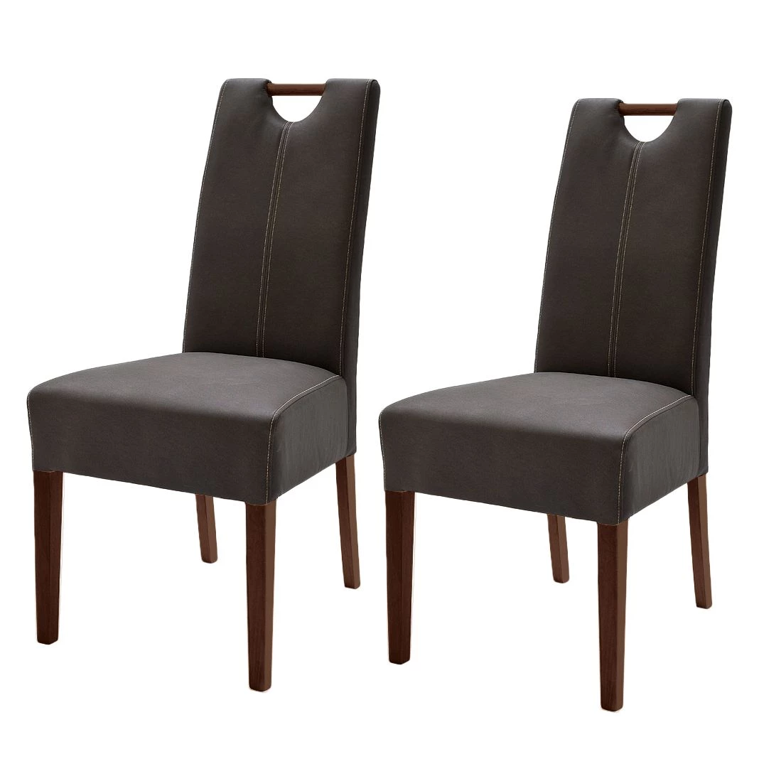 Ars Natura Chaises rembourrées Alessia (lot de 2) - Marron / Hêtre marron foncé 3 Ars Natura Chaises rembourrées Alessia (lot de 2) - Marron / Hêtre marron foncé