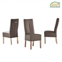 Maison Belfort Chaises capitonnées Funny II (lot de 2) - Marron / Chêne -Chaises Soldes 2022 polsterstuhl funny ii 2er set kunstleder braun eiche 1938090