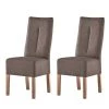 Maison Belfort Chaises capitonnées Funny II (lot de 2) - Marron / Chêne -Chaises Soldes 2022 polsterstuhl funny ii 2er set kunstleder braun eiche 4401044