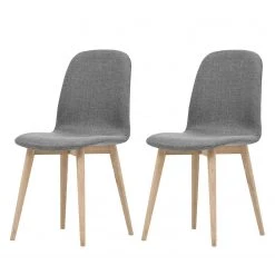 Studio Copenhagen Chaises rembourrées Helvig I (lot de 2) - Tissu Vesta : Gris foncé