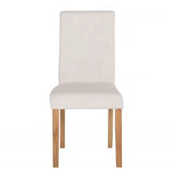 Maison Belfort Chaises capitonnées Jeanne (lot de 2) - Tissu / Chêne massif - Crème -Chaises Soldes 2022 polsterstuhl jeanne 2er set leinenstoff creme 1986258