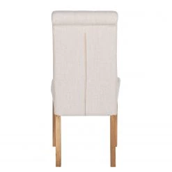 Maison Belfort Chaises capitonnées Jeanne (lot de 2) - Tissu / Chêne massif - Crème -Chaises Soldes 2022 polsterstuhl jeanne 2er set leinenstoff creme 1986266