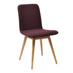 Studio Copenhagen Chaises rembourrées Loca (lot de 2) - Tissu Muya : Aubergine -Chaises Soldes 2022 polsterstuhl loca 2er set eiche massiv violett 3866496