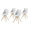 Norrwood Chaises Thirza (lot de 4) - Blanc -Chaises Soldes 2022 polsterstuhl thirza 4er set kunststoff buche massiv weiss 4641568