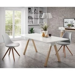 Norrwood Chaises Thirza (lot de 4) - Blanc -Chaises Soldes 2022 polsterstuhl thirza kunstleder kunststoff weiss 1284458