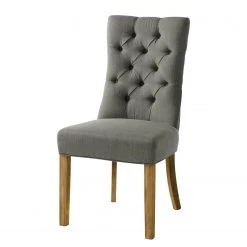 Maison Belfort Chaises Waroona (lot de 2) - Tissu / Chêne massif - Gris / Chêne -Chaises Soldes 2022 polsterstuhl waroona webstoff 2er set eiche massiv grau eiche 4847480