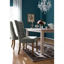 Maison Belfort Chaises Waroona (lot de 2) - Tissu / Chêne massif - Gris / Chêne -Chaises Soldes 2022 polsterstuhl waroona webstoff 2er set eiche massiv grau eiche 4850980